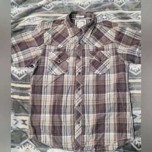 BKE unisex plaid Short sleeve shirt
